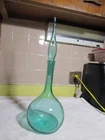 Vintage MCM Blenko Glass Decanter In Aqua Blue 18” W/flame Stopper