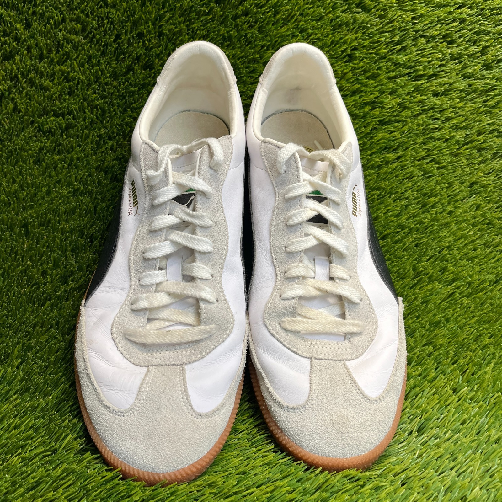 Puma Super Liga OG Retro Mens Size 14 White Black Gold Athletic Shoes Sneakers thumbnail 5