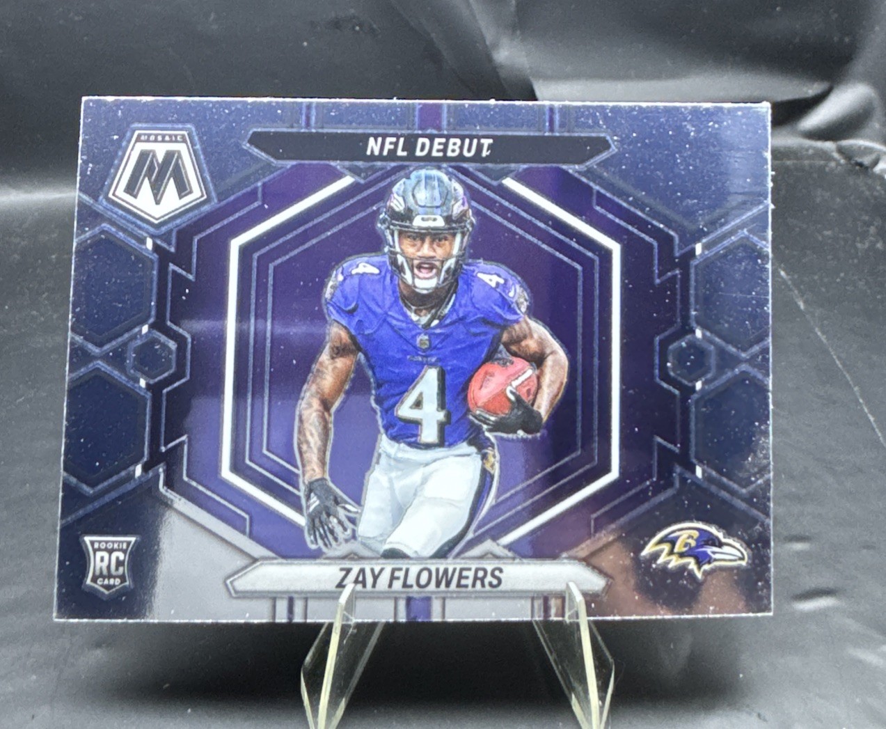 2023 Panini Mosaic ZAY FLOWERS NFL DEBUT Rookie Card RC Baltimore Ravens #ND-18