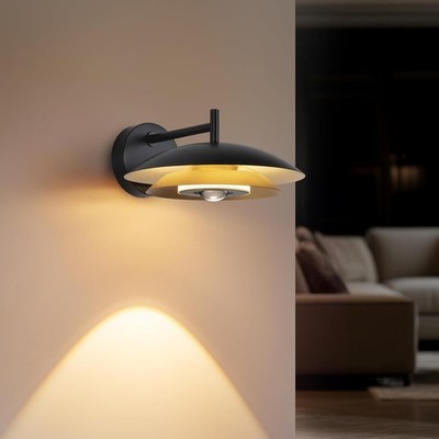 Tubicen Industrie Wandleuchten schwarz und gold zweilagig 12W heller Fokus
