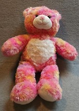 Build a Bear Endless Hugs Tie Dye Pink Orange Heart Nose 16"