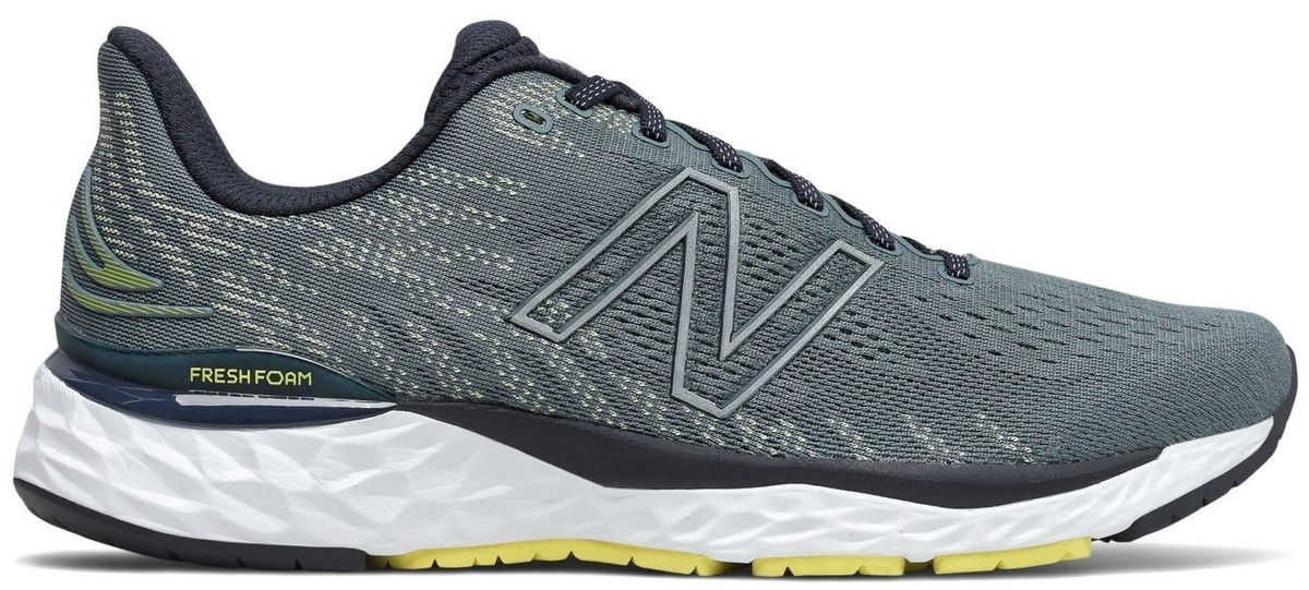 NEW NEW BALANCE men\'s fresh foam 880v10 shoes in grey/silver/yellow Womens New Balance Fresh Foam 880v10 Running Shoe main image 4