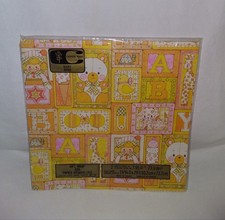 Vintage Carlton Cards Gift Wrap Baby Shower Wrapping Paper 2 Sheets Sealed