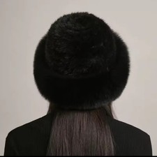 Neue, elegante Mütze aus echtem Nerz (gestrickt) und echtem Fuchs .