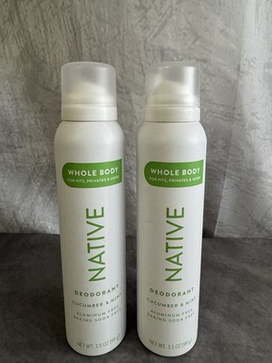 2 Pack-Native Whole Body Aluminum Free Spray Deodorant, Cucumber & Mint, 3.5 oz