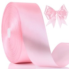 100 Yards Ribbon,1-1/2 Inch Pink Satin Ribbon,Solid Satin Ribbons