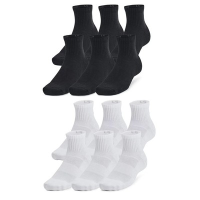 Under Armour Herren 6er Pack Performance Tech Training Quarter Socken Größe XL 12-15