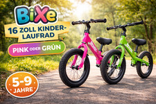 Bixe 16 Zoll Kinder Laufrad Balance Bike 5-9 Jahre Luftreifen Pink/Grün Neu