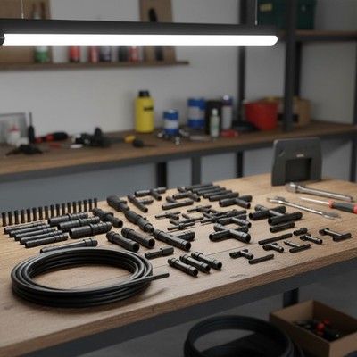 High-Performance 6PCS 5ft Vacuum Line Kit: 130PSI Silicone Hoses & 64 Connectors