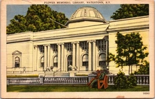 Flower Memorial Library Watertown New York NY c1959 Postcard