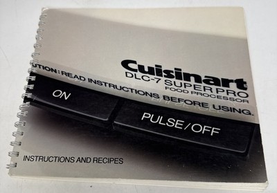 1984 Vintage Cuisinart DLC-8 Plus Food Processor Instruction Booklet Manual 