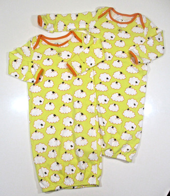 (2) TINY TILLIA by Avon Sleeper Sleep Sack 6-9 mos Yellow Birds Soft Open Bottom