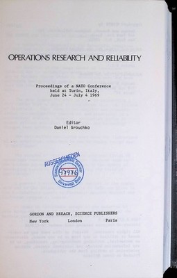 Operations Research and Reliability Grouchko, Daniel: