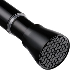 Black Spring Tension Curtain Rod 28-52 Inches, 7/8" Diameter Adjustable Showe...