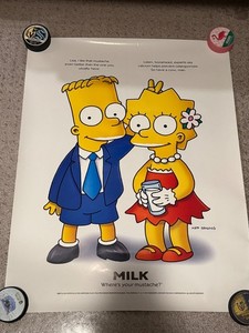 Simpsons “Got Milk?” Poster 23×30 1996 Full Size Vintage Promo Pop Art