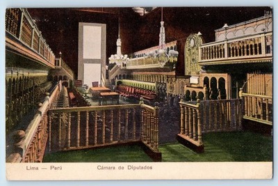 Lima Peru Postcard Ancient Chamber of Deputies c1910 Antique Unposted