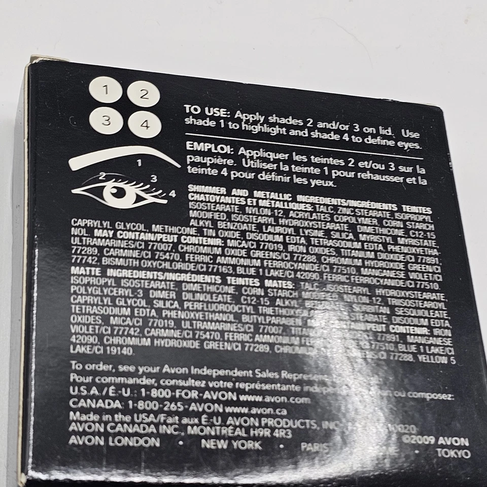 Sombra de ojos Avon Denim Blues True Color Quad (2009) nueva stock antiguo con caja Foto 3 de 3