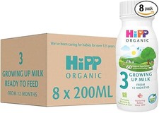 HiPP Organic Stage 3 Growing Up Milk  Ready to Feed Formula 8×200ml