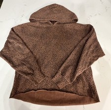 Abercrombie Fitch Hoodie Womens M Brown Animal Print Pullover Sweatshirt