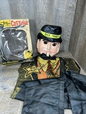 Vintage 1967 Ben Cooper DICK TRACY Halloween Costume w Mask Size Medium 8-10
