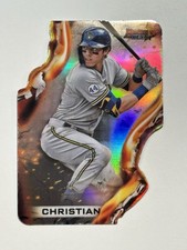 Christian Yelich 2021 MLB Topps Finest Heatwave Die-Cut Refractor #HW-13