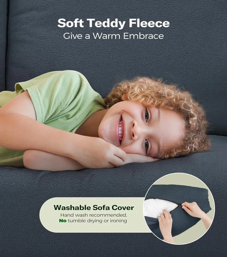 51" Teddy Velvet Sofa Zweisitzer Wohnzimmersofa Wohnzimmermöbel Doppelsofa DE - Bild 37 von 49