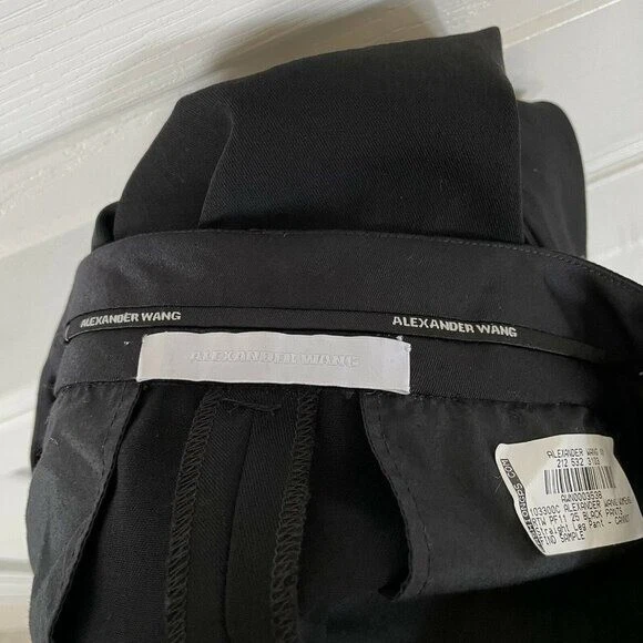 Alexander Wang pantalone abito pantalone dritto slim piatto davanti taglia 6