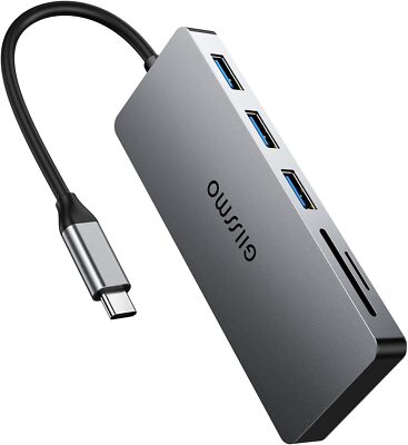 USB C HUB Multiport Adapter GIISSMO 7-in-1 USB C Adapters with 4K HDMI, 100W PD 