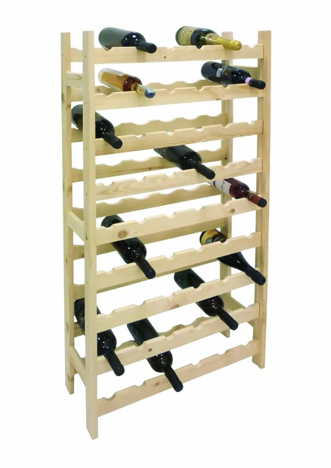 cantinetta vino portabottiglie in legno levigato per 42 bottiglie - Immagine 2 di 3