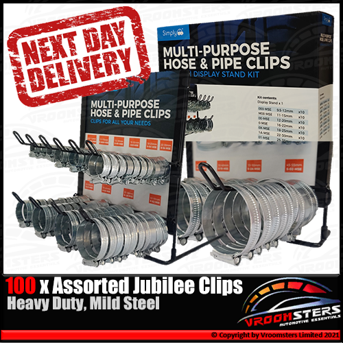Jubilee Clip Dispenser with Flexi Driver Pack of 100 (CD100MS) for