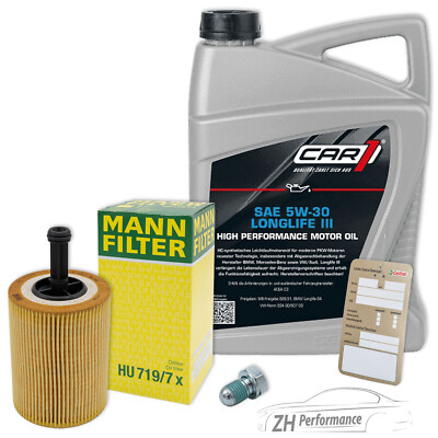 MANN-FILTER ÖLFILTER + 5W-30 LL A3 Seat Leon Skoda Octavia VW Golf  1.9 2.0 TDI