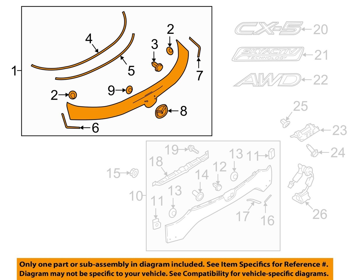 MAZDA OEM 17-18 CX-5 Liftgate Tailgate-Upper Molding Trim
