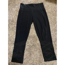 Athleta Women's M Black Yoga Leggings with Mesh Panels Workout Fitness Pants