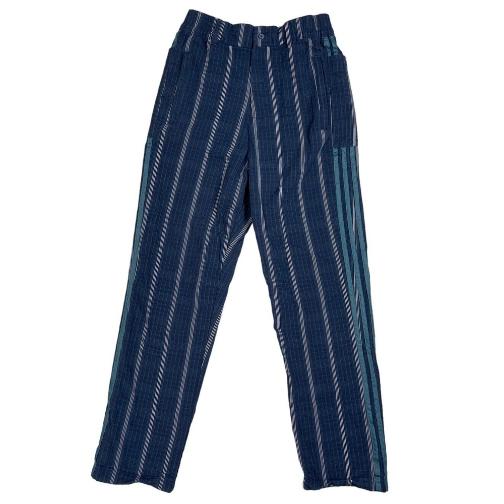 Adidas Mens Size S Straight Leg Blue Striped Pants