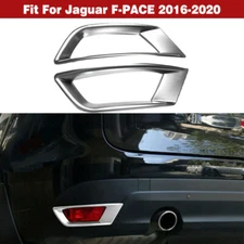 2X Rear Fog Light Lamp Cover Bezel Chrome Trim Strip For Jaguar F-PACE 2016-2020
