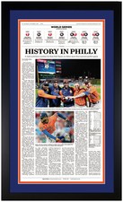 2022 Houston Astros GM 4 NO Hitter vs Phillies NOV 3 Newspaper Matted & Framed!!