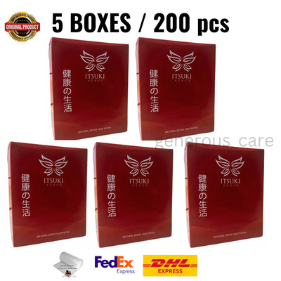 5 X Itsuki Kenko Red Pepper & Herbal Foot Pads Patch Detoxifying + FREE SHIPPING