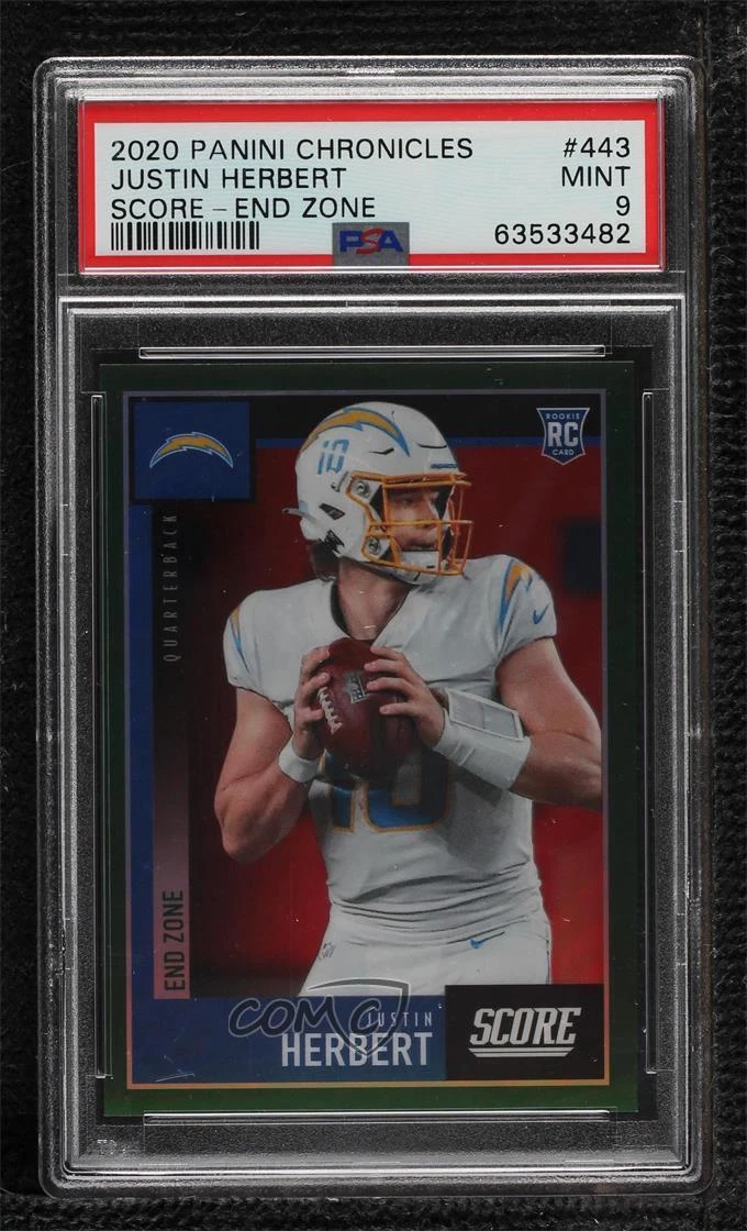 Justin Herbert Panini Chronicles Score #443 End Zone
