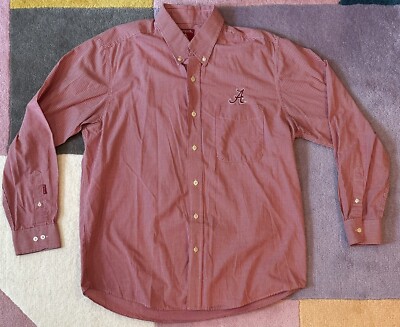 Antigua Alabama Crimson Tide Red White L/S Button Down Game Day Shirt Mens LARGE | eBay Antigua Alabama Crimson Tide Red White L/S Button Down Game Day Shirt Mens LARGE | eBay