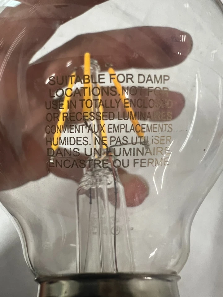 QTY 12 GE 40W (4W Equiv) Globe Style Antique Filament LED G25 Light Bulbs 23192 - Image 3 of 4