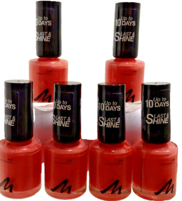 Manhattan Last & Shine Nagellack  Nail Polish Nr. 430 Coralicious 6 Stück X 8ml