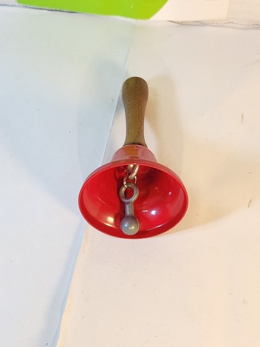 Authentic Salvation Army Red Metal Bell with Wood Handle Genuine Christmas Bell - Picture 5 of 5