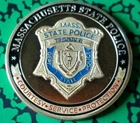 MASSACHUSETTS STATE TROOPER POLICE DEPARTMENT COLORIZED ART ROUND CHALLENGE COIN