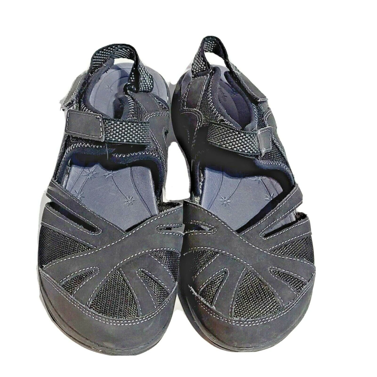 Easy Spirit EXPLORE 24 Womens Seesplash Black Sandals Size 7.5
