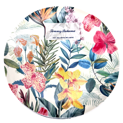 x6 Tommy Bahama Tropical Flowers Melamine Salad Plate Set Orchid