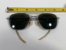 Vtg Vietnam Era Pilot American Optical USA Sunglasses SIlver Color - 6 1/2