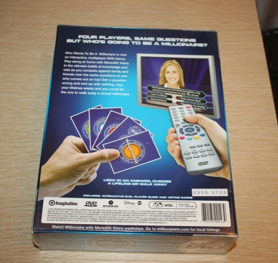 Who Wants To Be A Millionaire? DVD Game w/ Host Meredith Viera NEW SEALED  - Image 2 of 4