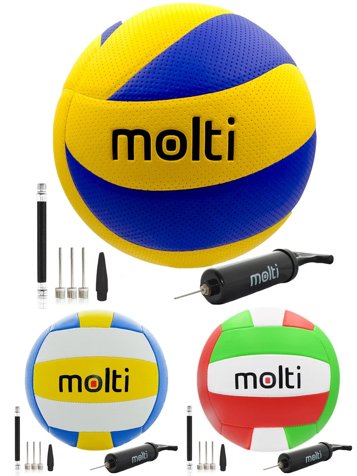 MOLTI Volleyball-Set Ballpumpe Spielball Luftpumpe Beachvolleyball Indoor Outdoor