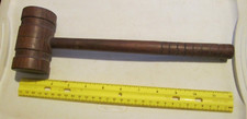 VINTAGE Wooden Gavel Wood Judge Auctioneer Mallet 12'' Long Meeting Hammer