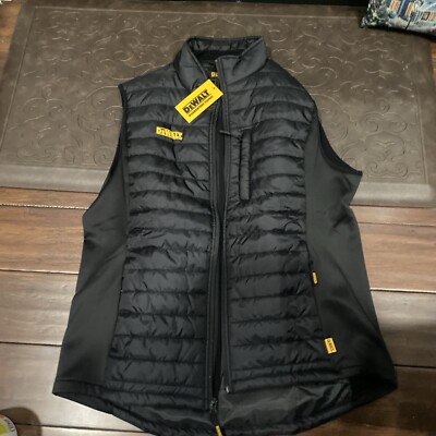 Dewalt Hybrid Men's Black Nylon/Polyester Insulated Vest Size Large